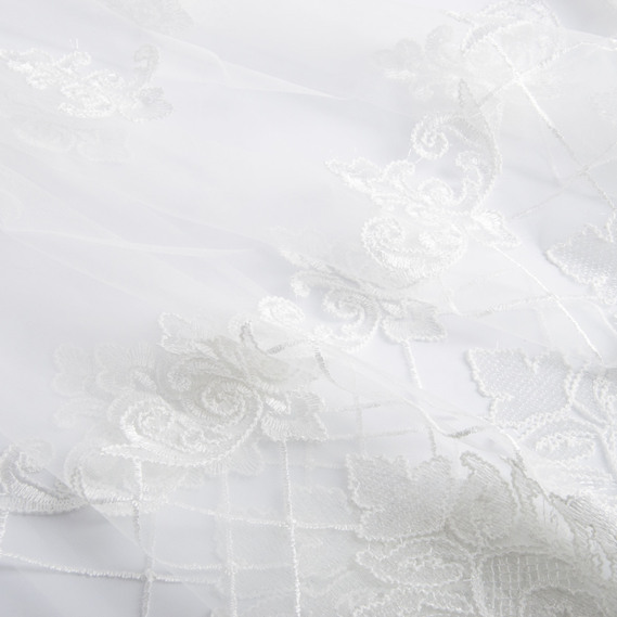 Tulle fabric with embroidery V-061 молоко, фото 2 Tulle fabric with embroidery V-061 молоко, фото 2