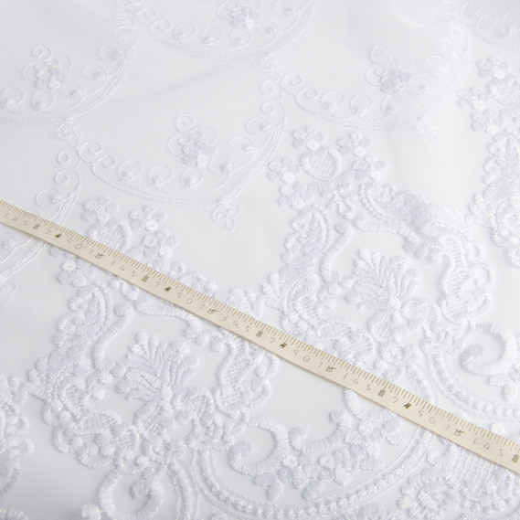 Ткань тюль сетка с вышивкой V-016 beyaz , фото 5 Ткань тюль сетка с вышивкой V-016 beyaz , фото 5