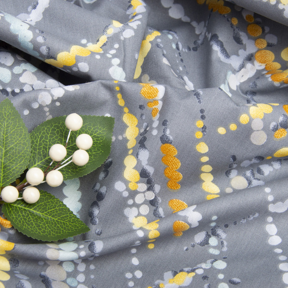 Ткань бязь ранфорс для постельного белья, хлопок, 130 гр/м2, 240 см акварель сіра, фото 3