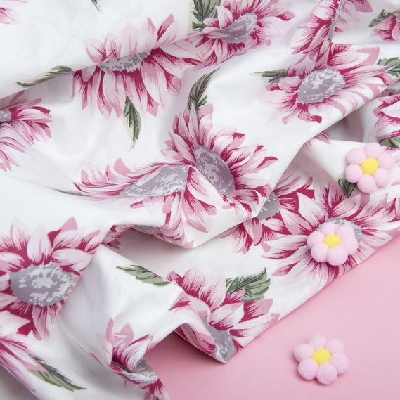 Ткань бязь ранфорс для постельного белья, хлопок, 130 гр/м2, 240 см соняшник, фото 3