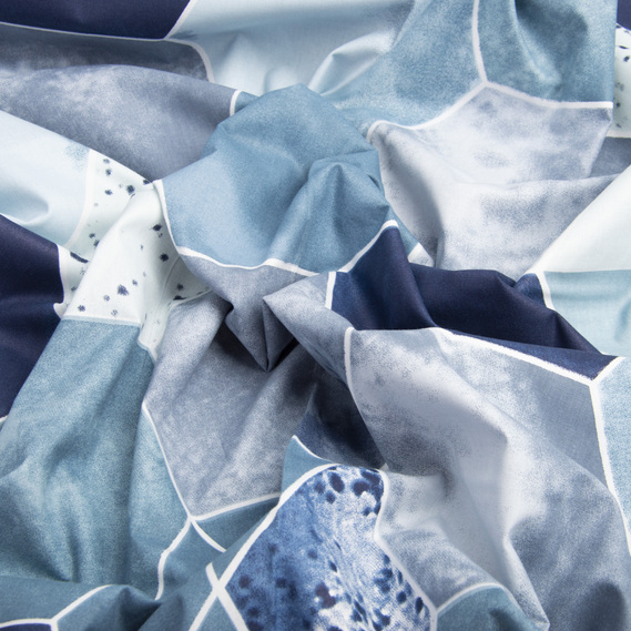 Тканина бязь ранфорс для постільної білизни, бавовна, 130 гр/м2, 240 см абстракція сіра, фото 2