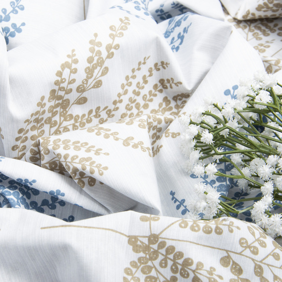 Ткань бязь ранфорс для постельного белья, хлопок, 130 гр/м2, 240 см папороть беж, фото 3