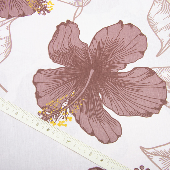 Тканина бязь ранфорс для постільної білизни, бавовна, 130 гр/м2, 240 см квіти беж, фото 4