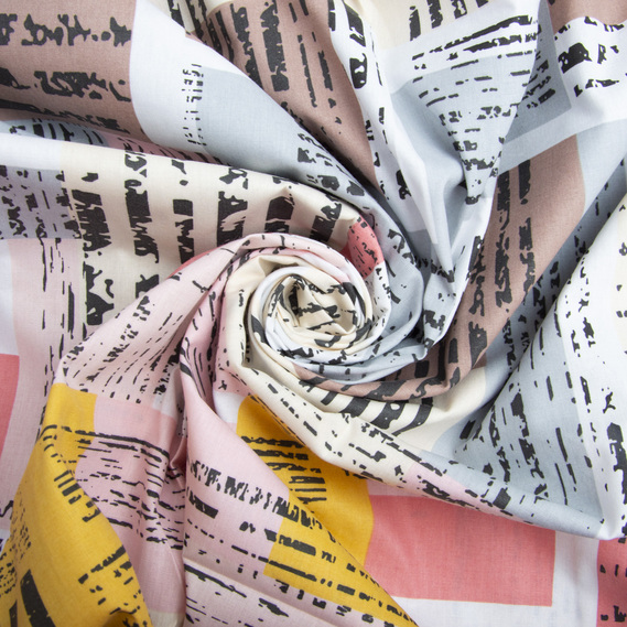 Ranfors coarse calico fabric квадро беж, фото 1