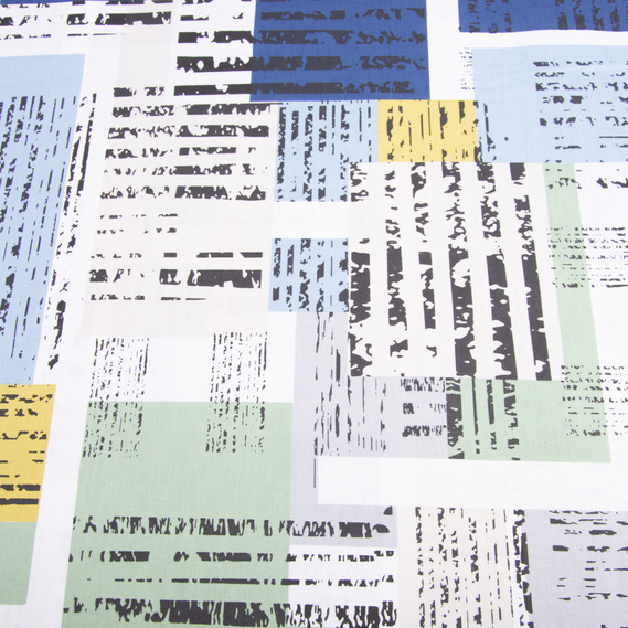 Тканина бязь ранфорс для постільної білизни, бавовна, 130 гр/м2, 240 см квадро синя, фото 3 Тканина бязь ранфорс для постільної білизни, бавовна, 130 гр/м2, 240 см квадро синя, фото 3