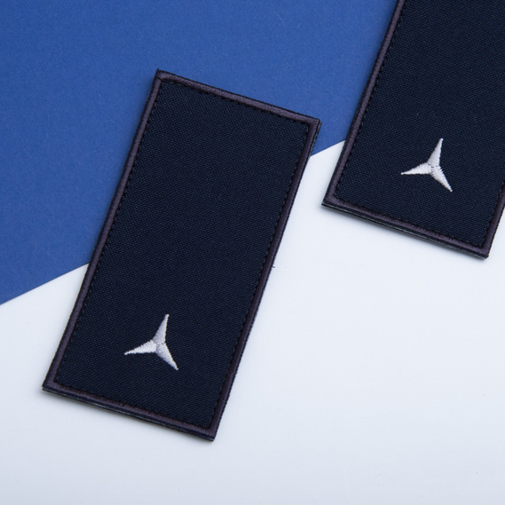 Chevron patch with Velcro shoulder strap of the rank of DSNS Junior Sergeant, embroidered patch 5x10 cm, фото 3