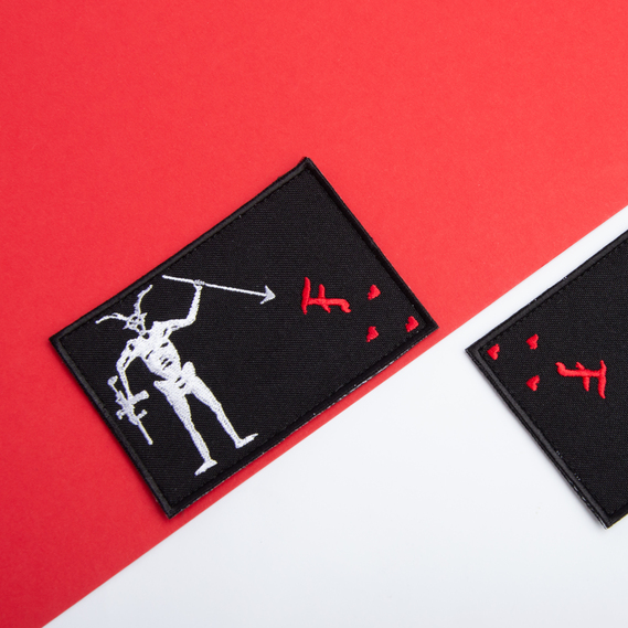 Set of 2 patches with velcro, pirate Blackbeard, embroidered patch 10х7 cm, фото 3