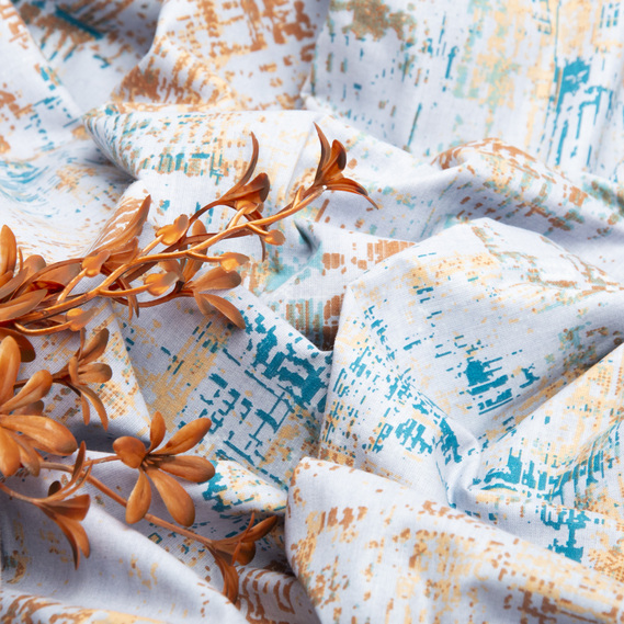 Ткань бязь ранфорс для постельного белья, хлопок, 130 гр/м2, 240 см фон сірий, фото 4