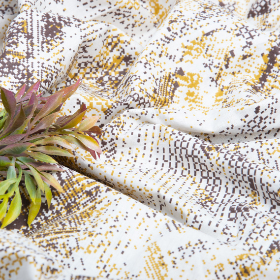 Тканина бязь ранфорс для постільної білизни, бавовна, 130 гр/м2, 240 см фон беж, фото 4