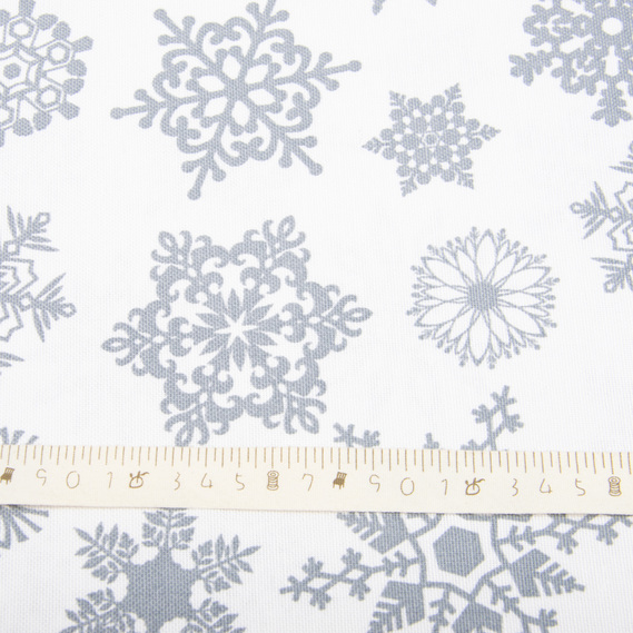 Тканина декоративна скатерна бавовна з водовідштовхувальним просоченням, 180 см, 220 гр/м2, для скатертин, штор, декору сніжинки біла, фото 6 Тканина декоративна скатерна бавовна з водовідштовхувальним просоченням, 180 см, 220 гр/м2, для скатертин, штор, декору сніжинки біла, фото 6