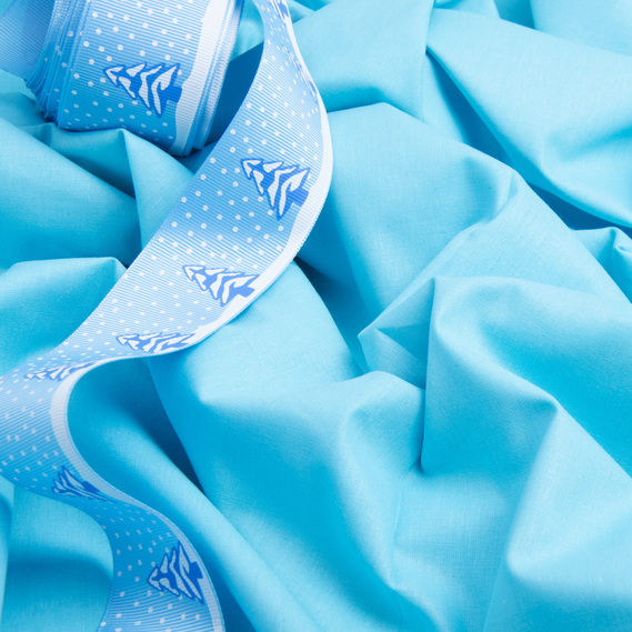 Ткань бязь ранфорс для постельного белья, хлопок 130 гр/м2, 240 см V-34 св/бірюза, фото 3