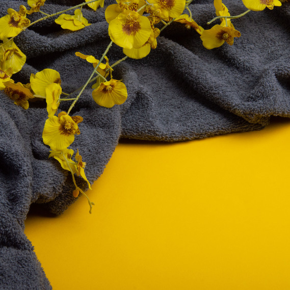 Махрове полотно бавовна 430 гр/м2, махра, бавовна, тканина рушникова, для халатів, махрова натуральна т/сіре, фото 3