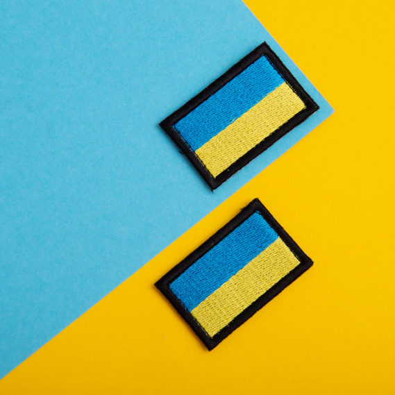 Шеврон нашивка на липучці Прапор України, вишитий патч 3,5х5,3 см, фото 3