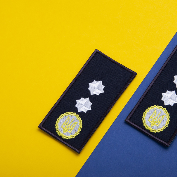 Шеврон нашивка на липучке погон звания ДСНС Генерал Лейтенант, вышитый патч 5х10 см, фото 3