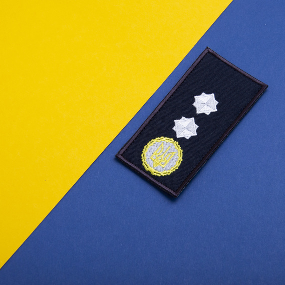 Шеврон нашивка на липучке погон звания ДСНС Генерал Лейтенант, вышитый патч 5х10 см, фото 4