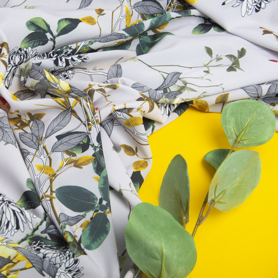 Ткань плательная супер софт екібана сірий, фото 3