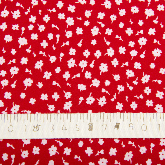 Тканина плательна Super Soft дрібноцвіт червоний, фото 4