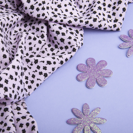 Dress fabric Super Soft дрібноцвіт бузок, фото 3