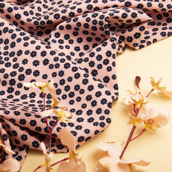 Ткань плательная Super Soft дрібноцвіт персик, фото 3