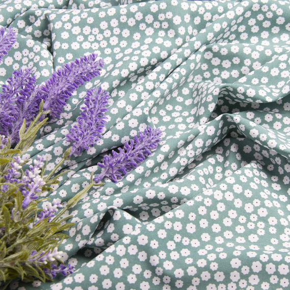 Тканина плательна Super Soft дрібноцвіт ментол, фото 3