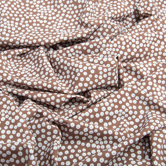 Тканина плательна Super Soft дрібноцвіт капучіно, фото 2