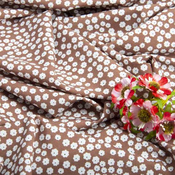 Тканина плательна Super Soft дрібноцвіт капучіно, фото 3