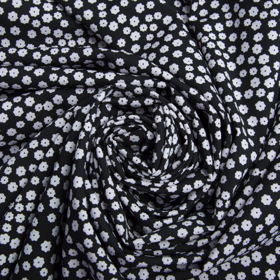 Тканина плательна Super Soft дрібноцвіт black, фото 1