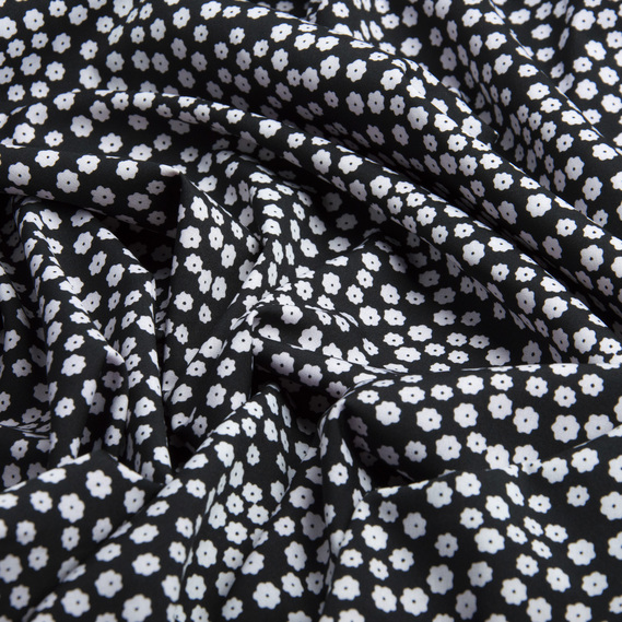 Тканина плательна Super Soft дрібноцвіт black, фото 2