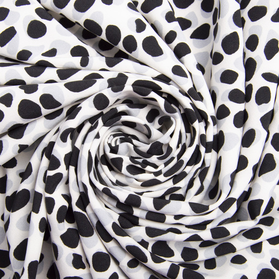 Тканина плательна Super Soft камінці чорні, фото 1 Тканина плательна Super Soft камінці чорні, фото 1