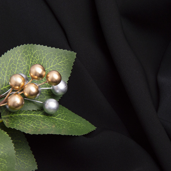 Ткань плательная Wave crep, 150 см, для одежды, платьев, костюмов, юбок чорна, фото 3