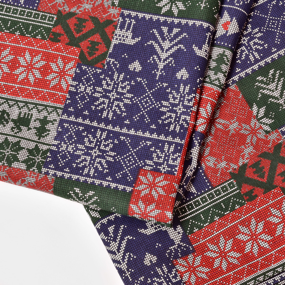 Скатерть Новогодняя 170х260 см с водоотталкивающей пропиткой праздничная хлопок орнамент, фото 4 Скатерть Новогодняя 170х260 см с водоотталкивающей пропиткой праздничная хлопок орнамент, фото 4