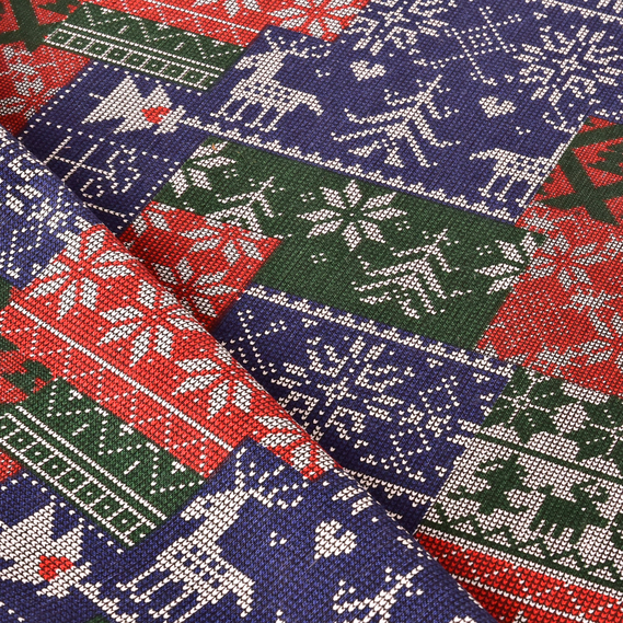 Скатерть Новогодняя 170х260 см с водоотталкивающей пропиткой праздничная хлопок орнамент, фото 5 Скатерть Новогодняя 170х260 см с водоотталкивающей пропиткой праздничная хлопок орнамент, фото 5