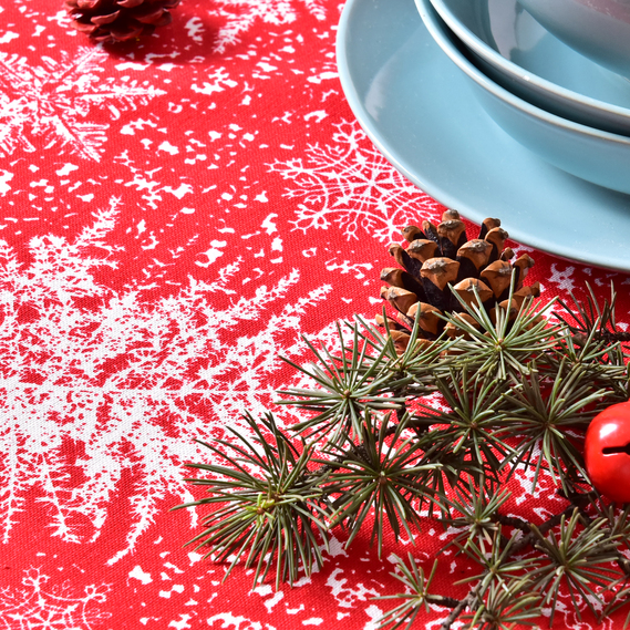 Скатерть Новогодняя 170х260 см с водоотталкивающей пропиткой праздничная хлопок хвоя червона, фото 8 Скатерть Новогодняя 170х260 см с водоотталкивающей пропиткой праздничная хлопок хвоя червона, фото 8