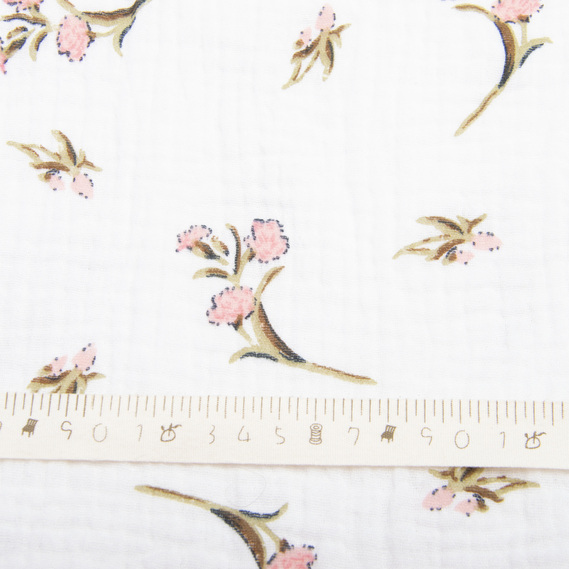 Ткань хлопок плательная Муслин двухслойный 140 см, 120 гр/м2 для платьев, блузок, юбок, халатов, костюмов гвоздика ніжна, фото 4