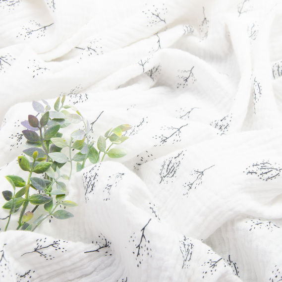 Two-Layer Cotton Muslin Fabric for Summer Clothing and Home Textiles двошарова гілочка, фото 3