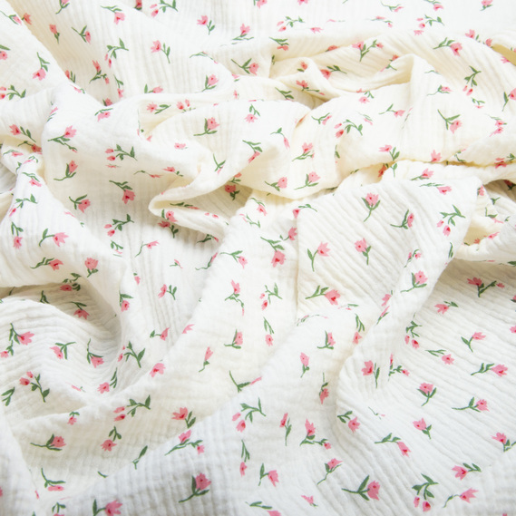 Two-Layer Cotton Muslin Fabric for Summer Clothing and Home Textiles двошарова тюльпан молоко, фото 2 Two-Layer Cotton Muslin Fabric for Summer Clothing and Home Textiles двошарова тюльпан молоко, фото 2