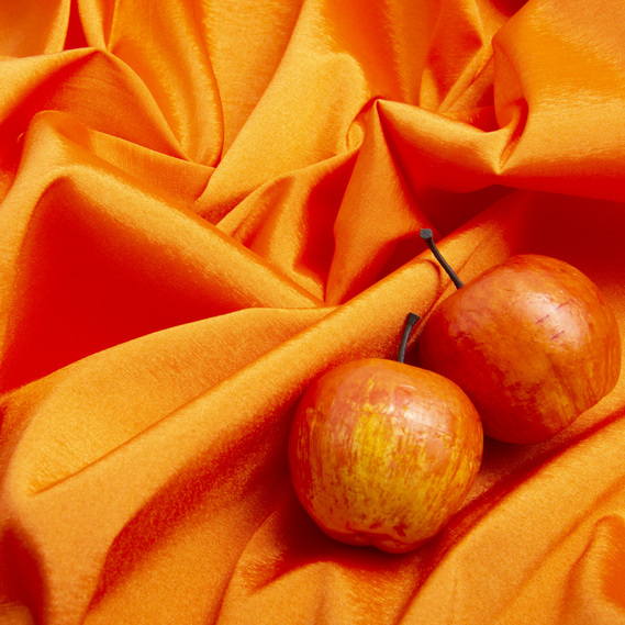 Ткань тафта стрейч однотонная помаранч, фото 3