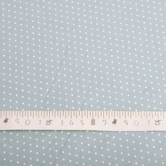 The fabric is stretch poplin with a small/medium-sized polka dot pattern V-1/3 дріб. т/ментол, фото 4