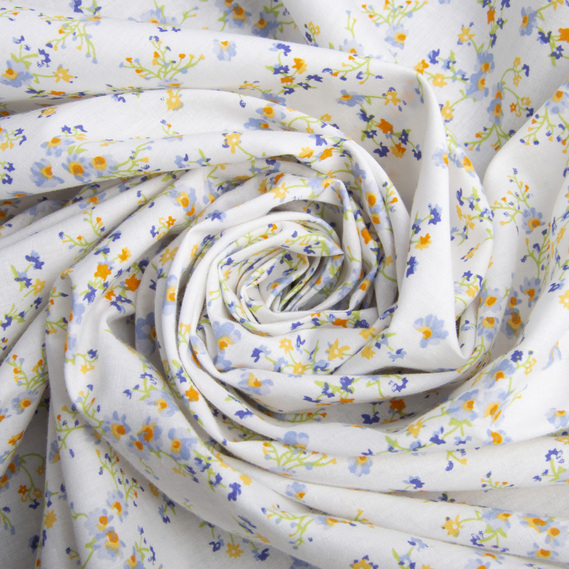 Cotton poplin fabric спориш білий, фото 1