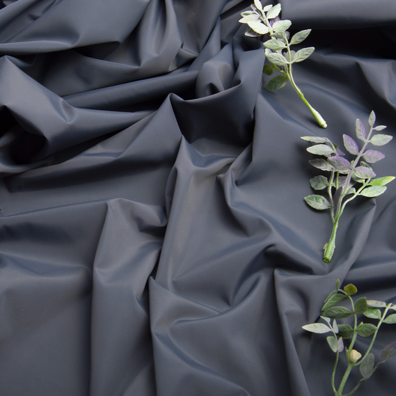 Ткань плащевая однотонная V-1681 сіра, фото 3