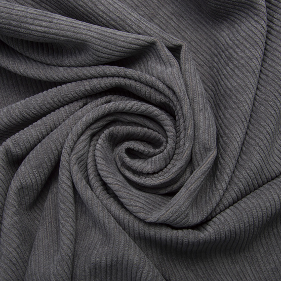 Ткань вельвет Manchester V-1146 т/сірий , фото 1