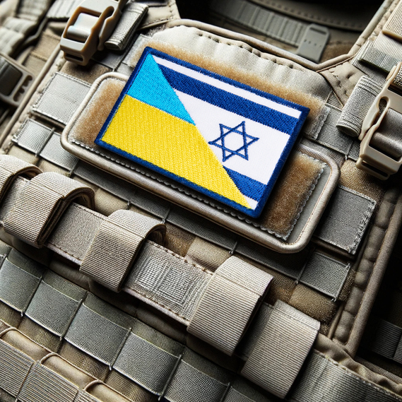 Набір шевронів 2 шт на липучці Прапор України, Ізраїля та США, вишитий патч, фото 2 Набір шевронів 2 шт на липучці Прапор України, Ізраїля та США, вишитий патч, фото 2