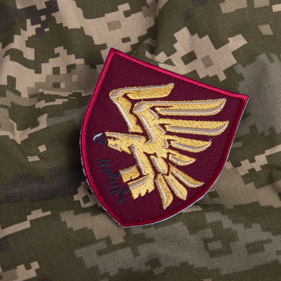 Шеврон нашивка на липучке 95 Бригада бордо 8х9,5 см, вышитый патч, фото 5 Шеврон нашивка на липучке 95 Бригада бордо 8х9,5 см, вышитый патч, фото 5