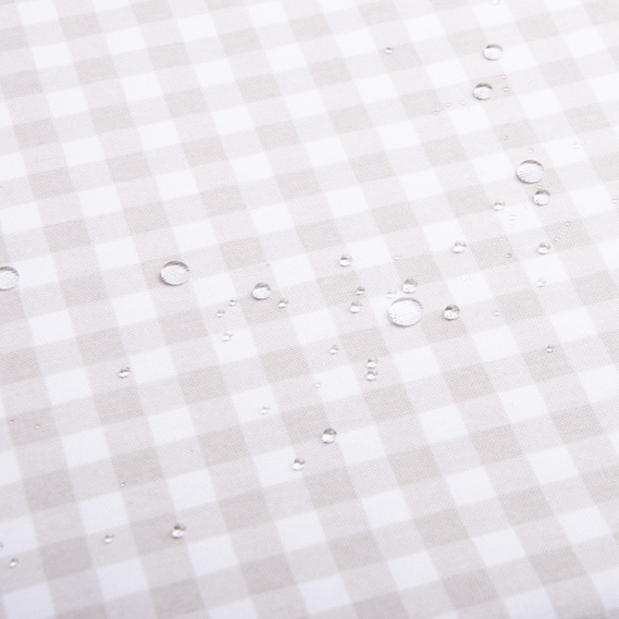 Тканина декоративна Клітинка з водовідштовхувальним просоченням, 180 см, 215 гр/м2, тканина для скатертин, штор, декору V-35 беж, фото 3