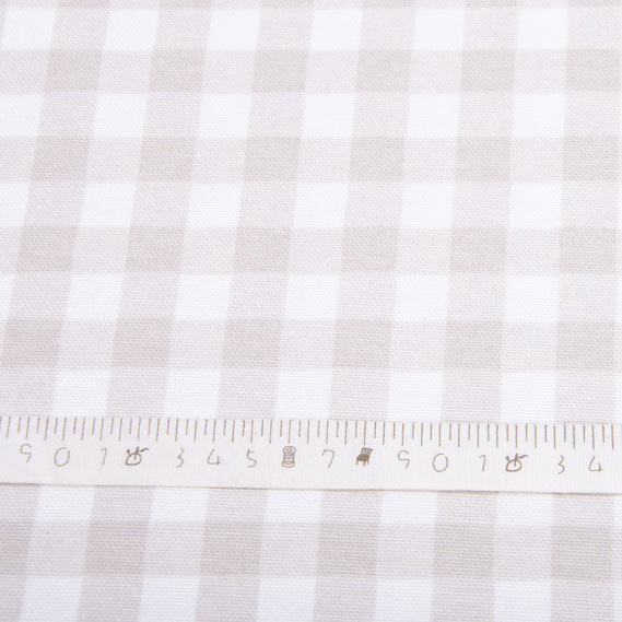 Тканина декоративна Клітинка з водовідштовхувальним просоченням, 180 см, 215 гр/м2, тканина для скатертин, штор, декору V-35 беж, фото 5