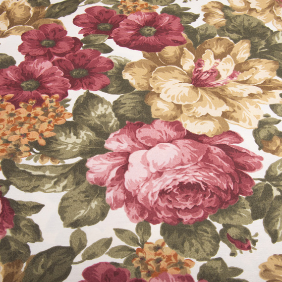 Тканина декоративна Півонія з водовідштовхувальним просоченням V-05 бордо, фото 2