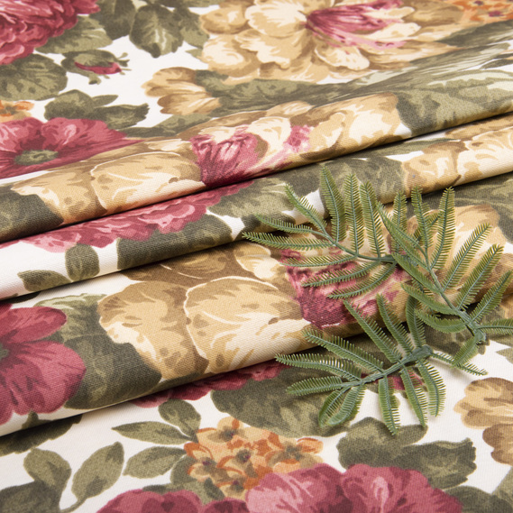 Тканина декоративна Півонія з водовідштовхувальним просоченням V-05 бордо, фото 4 Тканина декоративна Півонія з водовідштовхувальним просоченням V-05 бордо, фото 4