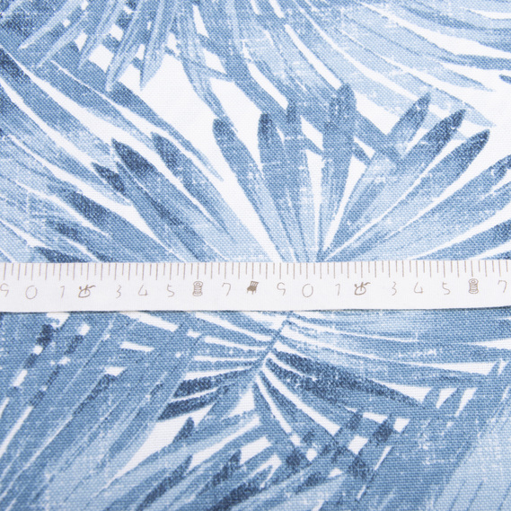 Тканина декоративна Папороть бавовна з водовідштовхувальним просоченням для скатертин, штор, декору V-9 денім, фото 6