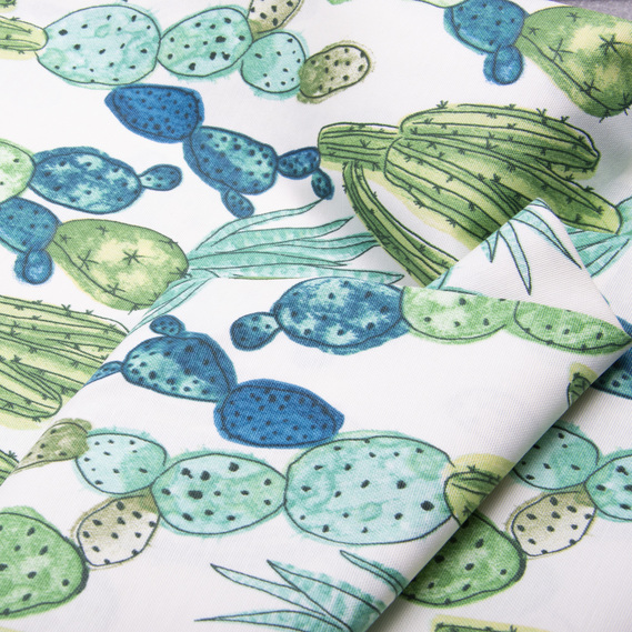 Тканина декоративна бавовняна Прем`єр Кактус V-1 зелена, фото 3