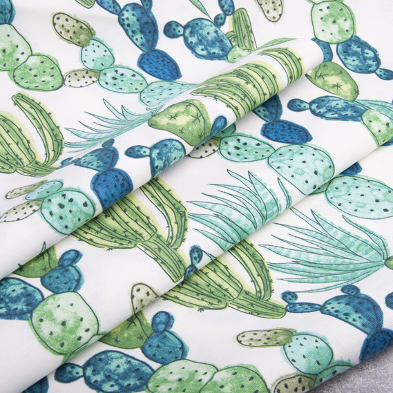 Тканина декоративна бавовняна Прем`єр Кактус V-1 зелена, фото 5